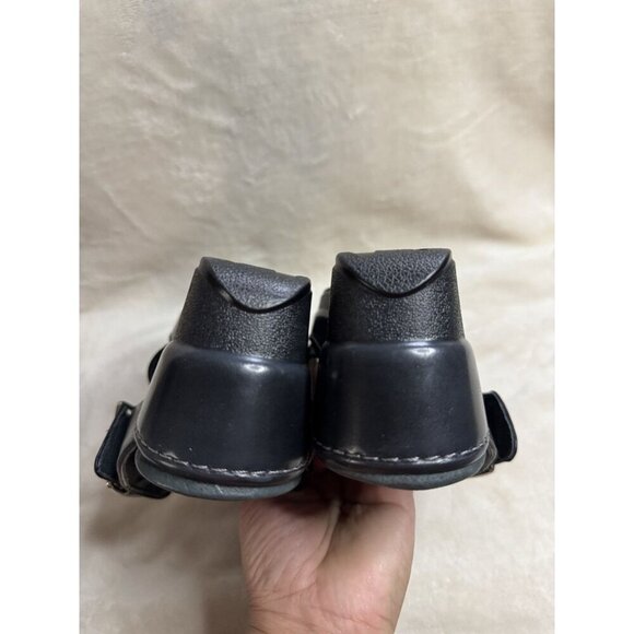 DANSKO Black Leather Chunky Wedge Cris-cross Strap Y2K Comfort Sz 40 US 9 - Picture 4 of 11